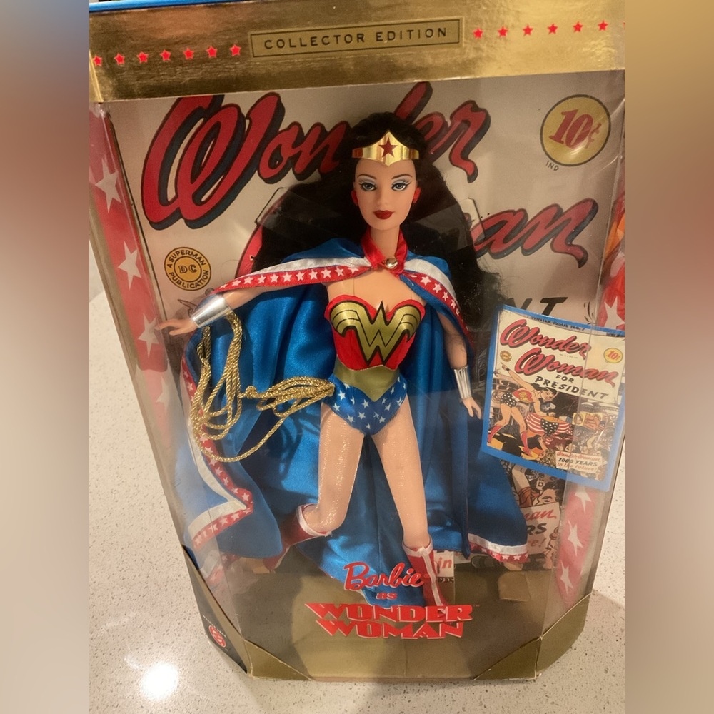 Barbie Wonder Woman in Red, Blue, and Gold Costume - Picture 2 of 9